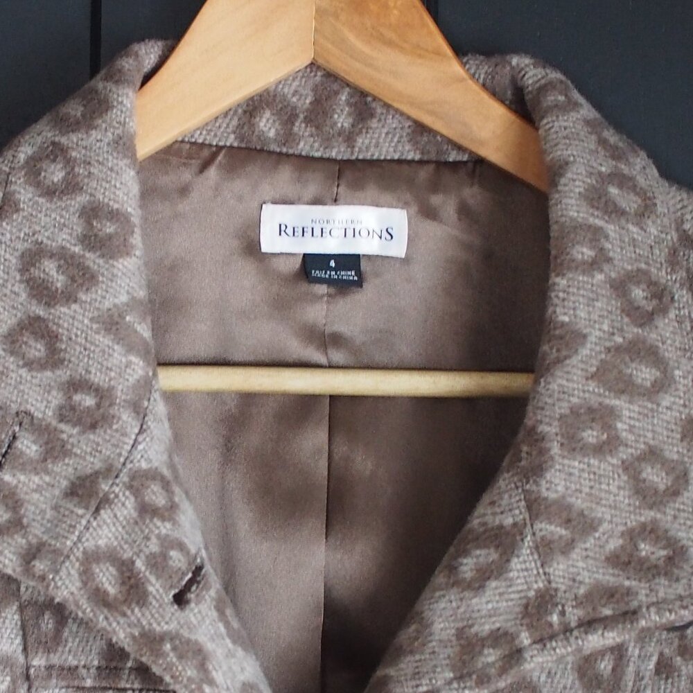 Northern Reflections | Vintage Wool Blend Leopard Coat - Picture 4 of 4